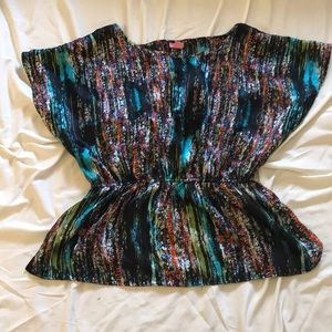 Elastic waist colorful top